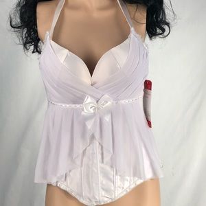3 PC White Corset Set